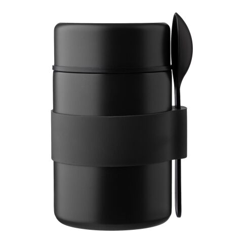 Doppelwandige Lunchbox Niko aus Edelstahl Schwarz | ohne Werbeanbringung | Nicht verfügbar | Nicht verfügbar