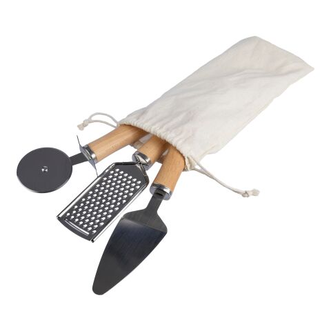 Küchenwerkzeugset aus Metall und Holz Sylvan Braun | ohne Werbeanbringung | Nicht verfügbar | Nicht verfügbar