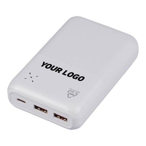 Recycelte ABS-Powerbank Rayen Schwarz | ohne Werbeanbringung