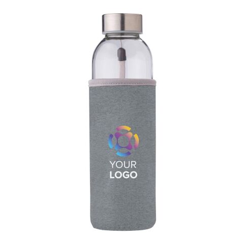 Glasflasche "Neo" (500ml) mit Neoprenhülle Grau