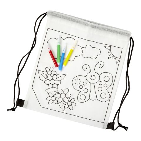 Turnbeutel aus Non-Woven Santino Weiß | ohne Werbeanbringung | Nicht verfügbar | Nicht verfügbar