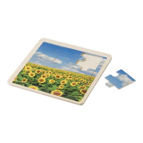 Neunteiliges Puzzle aus Holz braun | ohne Werbeanbringung | Nicht verfügbar | Nicht verfügbar