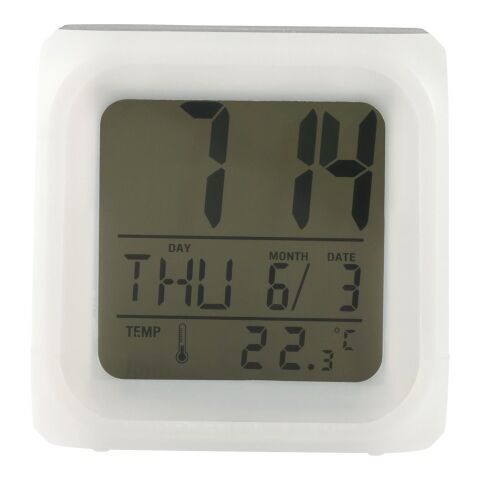 Wecker &#039;Icecube&#039; in Würfel-Form Weiß | ohne Werbeanbringung | Nicht verfügbar | Nicht verfügbar