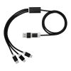 Versatile 3-in-1-Ladekabel mit dualem Eingang schwarz