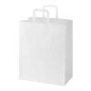 Kraft 80–90 g/m² Papiertasche mit flachen Griffen – 32 × 17 × 39 cm weiss | ohne Werbeanbringung | Nicht verfügbar | Nicht verfügbar
