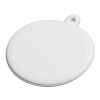 RFX™ ovaler reflektierender PVC-Aufhänger weiß | 1-farbiger Siebdruck | Rückseite | 56 mm x 57 mm