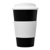Americano® 350 ml Isolierbecher mit Schutzring und Schraubverschluss schwarz-weiss | ohne Werbeanbringung | Nicht verfügbar | Nicht verfügbar