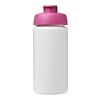 Baseline® Plus grip 500 ml Sportflasche mit Klappdeckel weiss-rosa | ohne Werbeanbringung | Nicht verfügbar | Nicht verfügbar