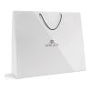 Papiertragetasche 60 x 50 cm mit farbigen Kordeln ohne Werbeanbringung | glänzend | 01 - weiß