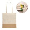 MERCAT. Tasche aus 100% Baumwolle (160 g/m²) mit Details aus Jute-Imitat Beige | ohne Werbeanbringung