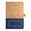 KLEE. A5 Notizbuch aus Kork und Leinen mit linierten Blättern Blau | ohne Werbeanbringung | Nicht verfügbar | Nicht verfügbar | Nicht verfügbar