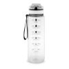 ERIKSSON. Flasche aus recyceltem PET (100 % rPET) mit motivierenden Sprüchen und Zeitmarkierungen, die zum Wassertrinken anregen Transparent