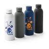 ODIN. Trinkflasche aus Edelstahl (36% recycelt) (550 mL) mit gummierter Oberfläche Dunkelblau