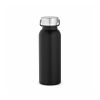 Sado Trinkflasche 560ml aus recy. Edelstahl. Doppelwandig, auslaufsicher.  Schwarz