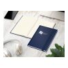 Notizbuch Visco-Book Buchleinen-Hardcover farbig A5 Dunkelblau | DIN A5 | ohne Werbeanbringung | Silberprägung inkl. | Cremefarben/Punktraster