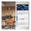 3-Monatskalender Einblatt Logic 3 Post A Design-Kalendarium Blau | 300 × 560 mm | ohne Werbeanbringung