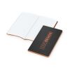 Notizbuch Tablet-Book Farbschnitt Naturkarton-Softcover schwarz Schwarz | 94 × 152 mm | ohne Werbeanbringung | orange/orange | 94 × 152 mm / Winkelkaro