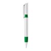 Kugelschreiber S40 Grip hardcolour Weiss-Grün | 1-farbiger Siebdruck | in Verlängerung vom Clip | 40 mm x 30 mm | Nicht verfügbar