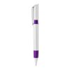 Kugelschreiber S40 Grip hardcolour Weiss-Transparent Violett | 1-farbiger Tampondruck | 270° vom Clip | 40 mm x 8 mm | Nicht verfügbar