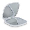 LED-Kompakt-Spiegel 350 mAh Weiss | 1-farbiger Tampondruck | Oberseite | 50 mm x 50 mm