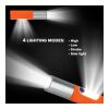 Wiederaufladbare 10-W-LED-Taschenlampe mit Zoomfunktion, 300 lm Weiss | Gravur | Seite 1 unten | 45 mm x 20 mm