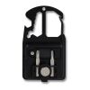 Kompaktes Multitool aus R-ABS & Metall 7 Funktionen Schwarz | 1-farbiger Tampondruck | Vorderseite | 30 mm x 15 mm | Nicht verfügbar