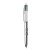 BIC® 4 Colours Shine Kugelschreiber Weiß-silber | 1-farbiger Siebdruck | Upper Part-gegenüber vom Clip | 22.00 mm x 10.00 mm