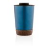 GRS rPP Edelstahl-Kaffeebecher mit Kork blau | ohne Werbeanbringung | Nicht verfügbar | Nicht verfügbar