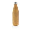 Vakuumisolierte Stainless Steel Flasche mit Holzoptik gelb | ohne Werbeanbringung | Nicht verfügbar | Nicht verfügbar