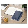 Notizbuch Organic-Book Recycling-Inhaltspapier Apfelleder-Hardcover farbig A5 marineblau | Blindprägung inkl. | Winkelkaro