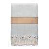 Decke recycelter Polycotton weiß/grau