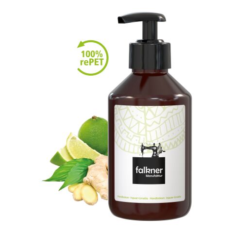 250 ml Spender - Handbalsam &quot;Ingwer-Limette&quot; - Body Label Braun | ohne Werbeanbringung