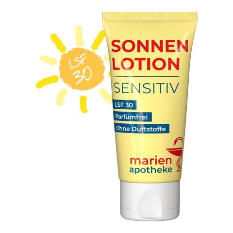 50 ml Tube - Sonnenmilch LSF 30 (sensitiv) - FullbodyPrint Weiß | ohne Werbeanbringung