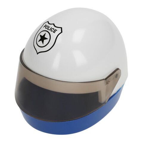 Bleistiftspitzer &quot;Helm&quot; weiß | 1-farbiger Tampondruck | auf unteren Rand | 10 mm x 4 mm