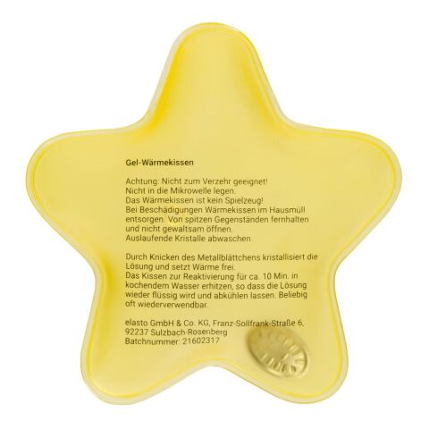 Gel-Wärmekissen &quot;Stern&quot; gelb | ohne Werbeanbringung | Nicht verfügbar | Nicht verfügbar
