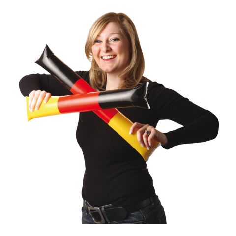 Klopfschlauch "Sticks" Deutschland-Farben | 1-farbiger Tampondruck | mittig rotes Segment | Ø 50 mm