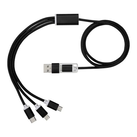 Versatile 3-in-1-Ladekabel mit dualem Eingang schwarz