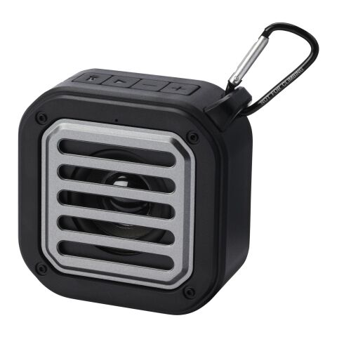 Solo 3W IPX5 Solar Bluetooth®-Lautsprecher aus recyceltem RCS Kunststoff mit Karabinerhaken Standard | schwarz | ohne Werbeanbringung | Nicht verfügbar | Nicht verfügbar
