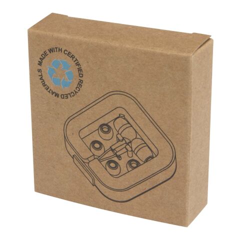 Baekdu kabelgebundenes Headset Typ-C mit Aufbewahrungsbox aus recyceltem Kunststoff Standard | weiß | ohne Werbeanbringung | Nicht verfügbar | Nicht verfügbar