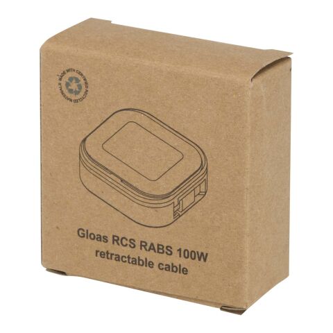 Gloas Aufrollbares 5 in 1 Kabel aus Recyclingmaterial mit Datensynchronisierung und 100 W Schnellladefunktion sowie Smartphone Toolkit Standard | schwarz | ohne Werbeanbringung | Nicht verfügbar | Nicht verfügbar