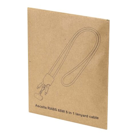 Ion 65 W 5-in-1-Ladekabel mit Lanyard aus recyceltem Kunststoff weiß