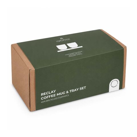 Originalhome ovales Holztablett und 150 ml Keramiktassen Set holz