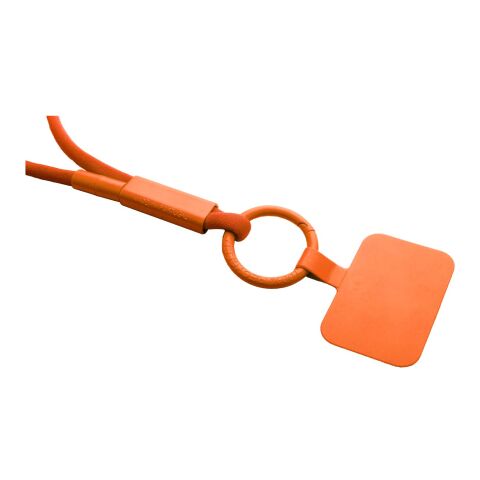 Tubyard Lanyard mit Telefonhalterung und Band aus recyceltem Kunststoff orange | ohne Werbeanbringung | Nicht verfügbar | Nicht verfügbar