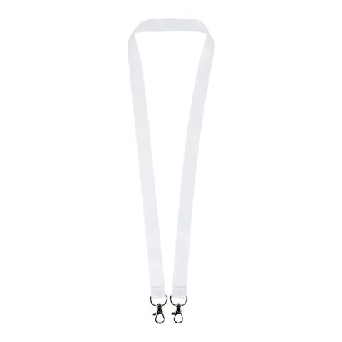 Leia Sublimation RPET-Lanyard mit 2 Metallhaken weiss | 10mm | Sublimation | überall, Rücken | 25 mm x 900 mm