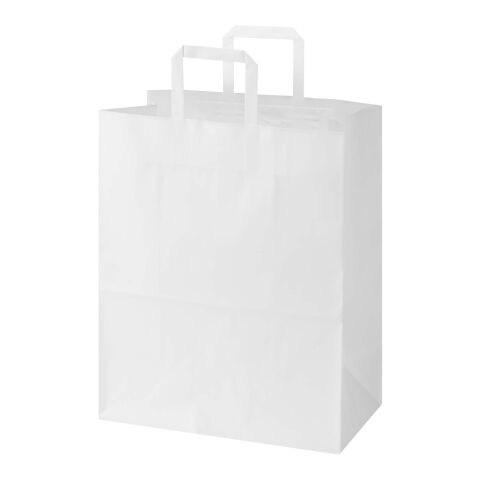 Kraft 80–90 g/m² Papiertasche mit flachen Griffen – 32 × 17 × 39 cm weiss | ohne Werbeanbringung | Nicht verfügbar | Nicht verfügbar
