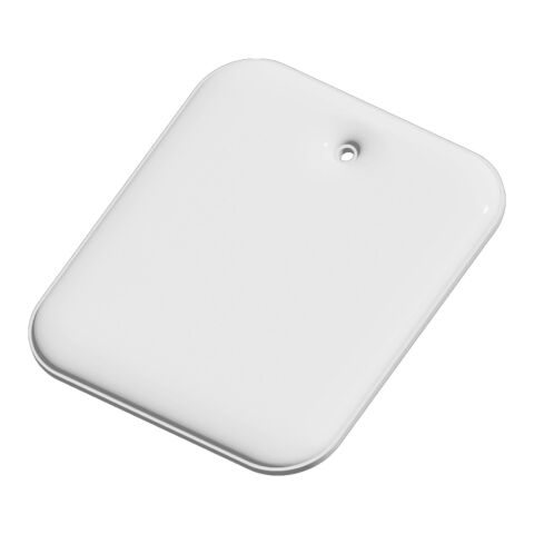 RFX™ rechteckiger reflektierender XXL-PVC-Aufhänger weiß | 1-farbiger Siebdruck | Vorderseite | 37 mm x 44 mm