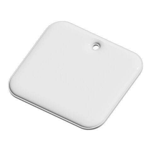 RFX™ rechteckiger reflektierender XL-PVC-Aufhänger weiß | 1-farbiger Siebdruck | Rückseite | 46 mm x 37 mm