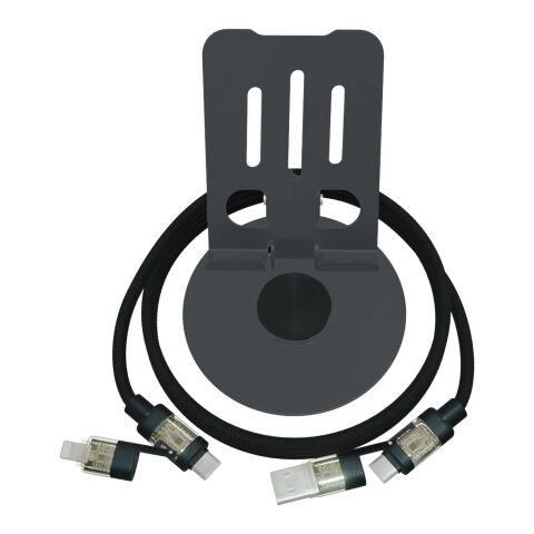 SCX.design O34 360° Smartphonehalterung mit 240W 4 in 1 Ladekabel gun metal | ohne Werbeanbringung | Nicht verfügbar | Nicht verfügbar