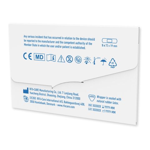 5 Stück individuell gestaltbare Pflaster mit vollfarbig bedrucktem Umschlag aus Kraftpapier weiss | Not applicable | ohne Werbeanbringung | Nicht verfügbar | Nicht verfügbar