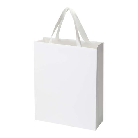 Smartfold Papiertüte, 230 g/m², mit Bandgriffen und Glanzlaminierung – 31 x 12 x 39 cm weiß